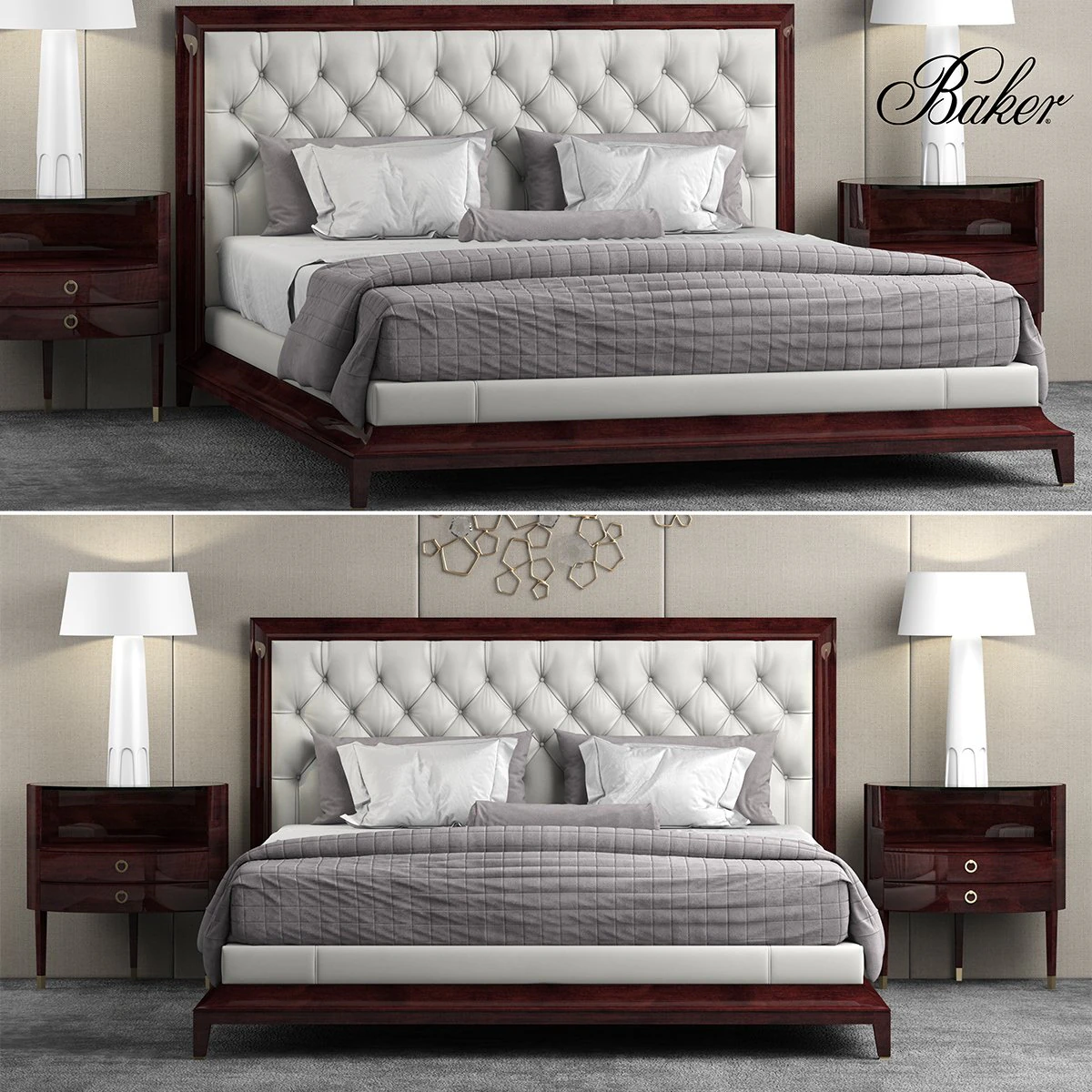 baker moderne platform bed 3D Model .c4d .max .obj .3ds .fbx .stl .blend