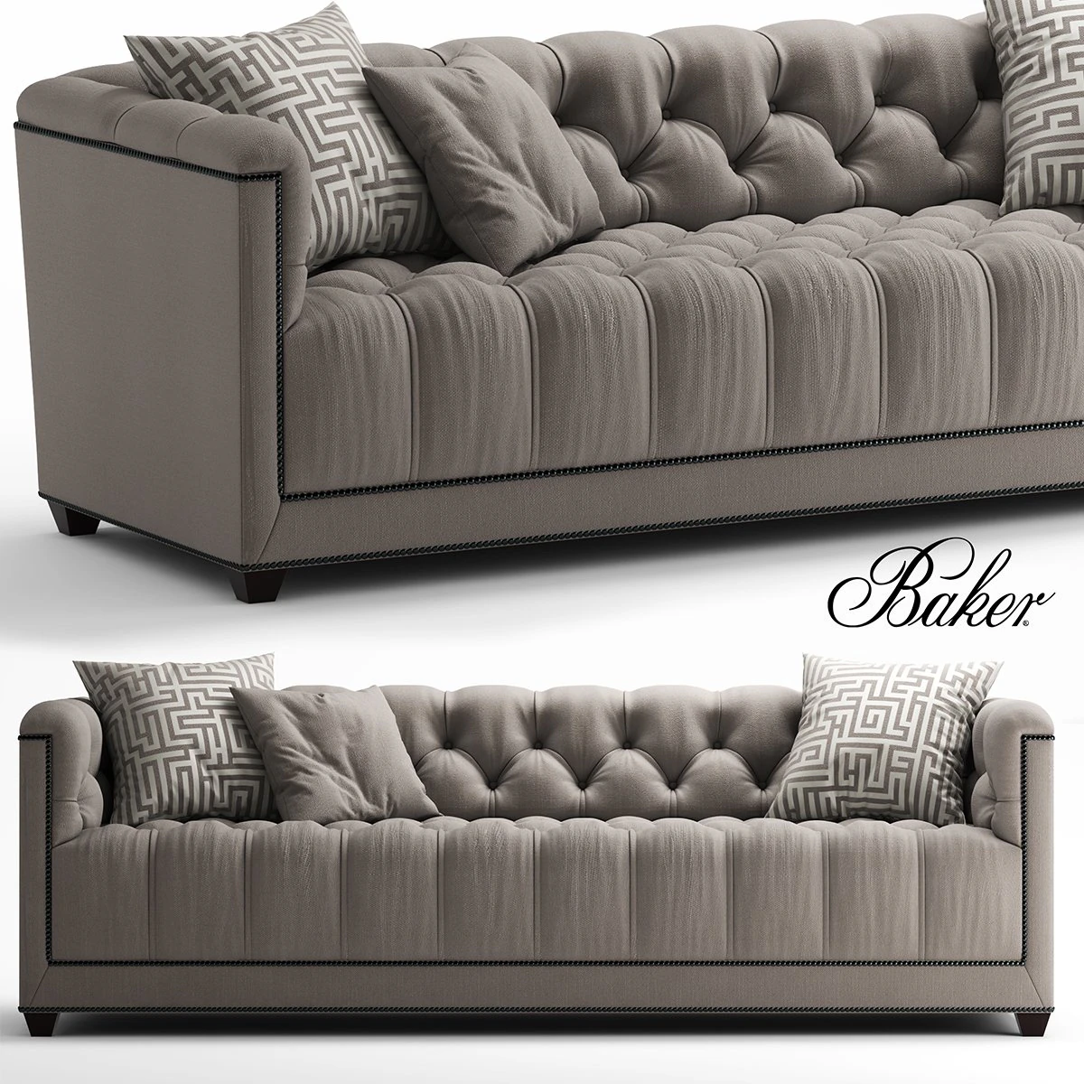 sofa baker paris loveseat 3D Model .c4d .max .obj .3ds .fbx .stl .blend 