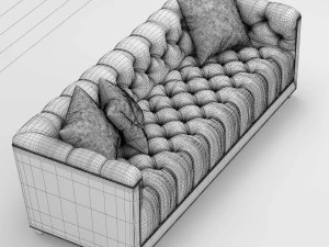 sofa baker paris loveseat 3D Model