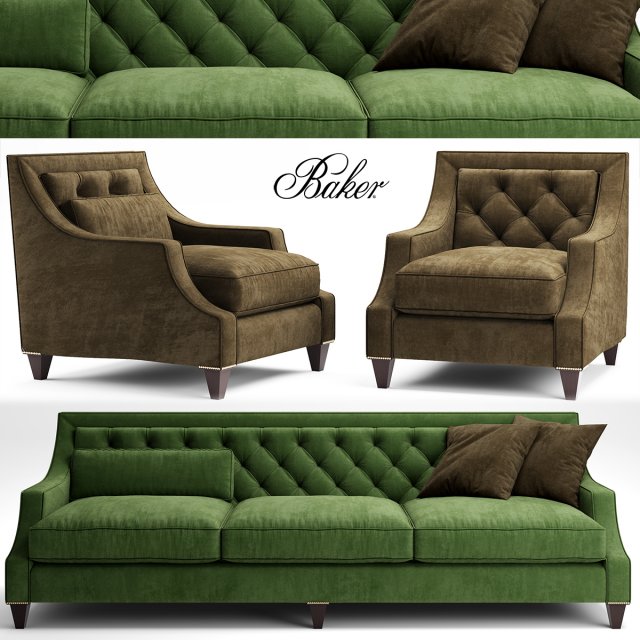baker tufted 3D Model .c4d .max .obj .3ds .fbx .stl .blend 