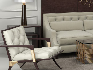 baker tufted Modèle 3D
