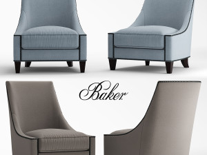 baker bel air lounge chair 3D मॉडल