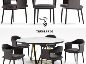 trussardi casa larzia chair and table 3D Model