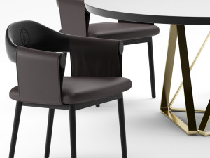 trussardi casa larzia chair and table 3D-Modell