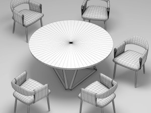 trussardi casa larzia chair and table 3D-Modell