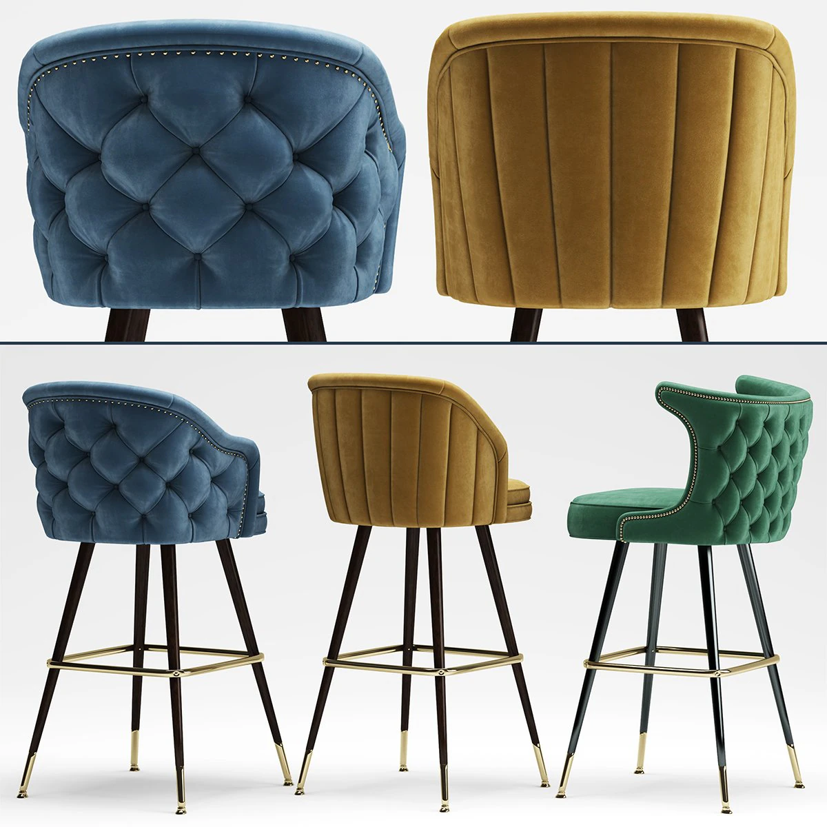 deer spring bar stool 3D Model .c4d .max .obj .3ds .fbx .stl .blend 