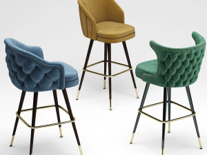 deer spring bar stool 3D Model