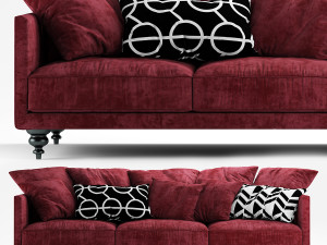 canape angle velours 3D Model