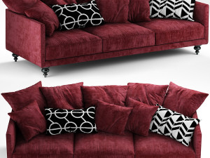 canape angle velours Modello 3D