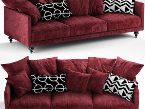 canape angle velours 3D Model