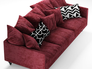 canape angle velours Modello 3D
