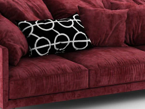 canape angle velours 3D Model