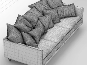 canape angle velours 3D Model