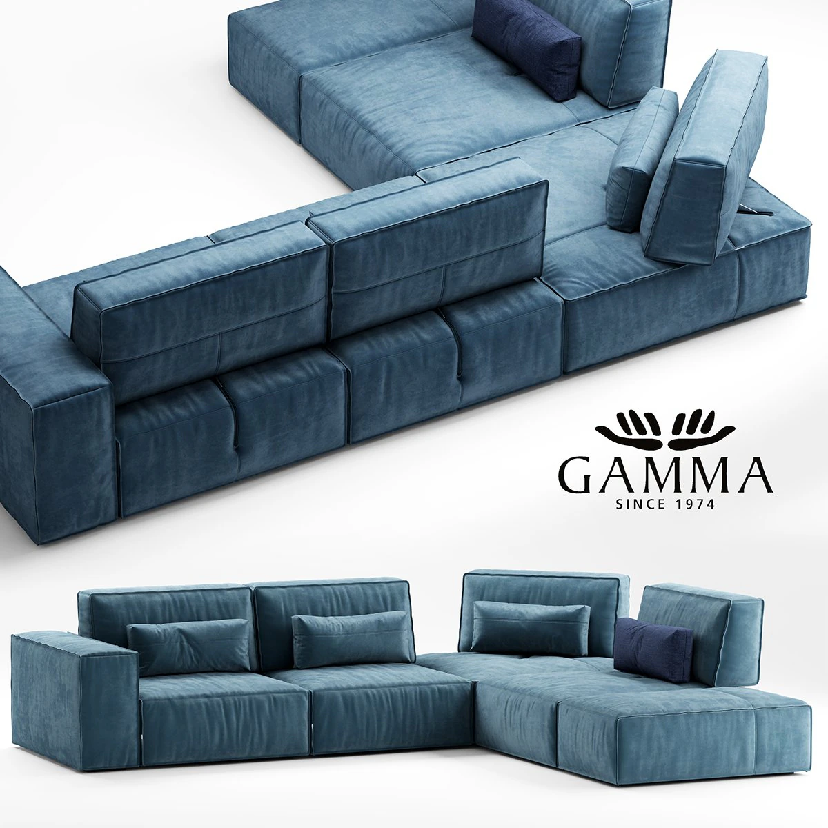 gamma soho sofa 3D Model .c4d .max .obj .3ds .fbx .stl .blend 