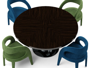 fendi casa berenice chair and table Model 3D