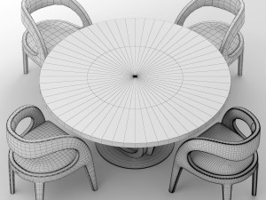 fendi casa berenice chair and table Model 3D