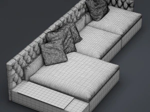 dominio capitonne frigerio salotti Modelo 3D