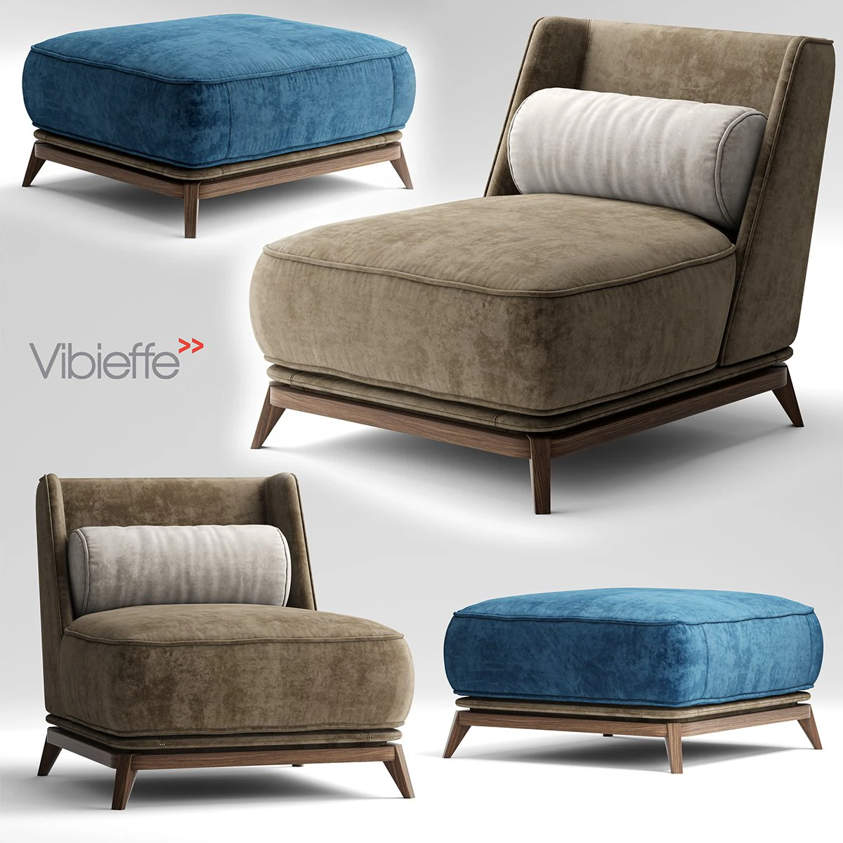 vibieffe opera armchair 3D Model .c4d .max .obj .3ds .fbx .stl .blend 