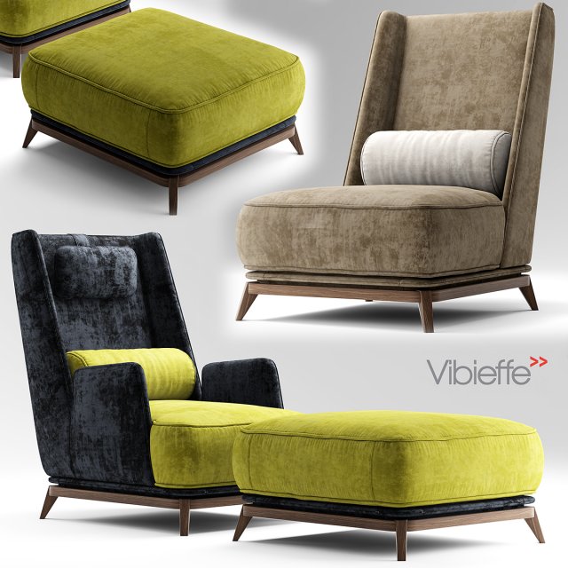 vibieffe opera armchair Modelo 3D .c4d .max .obj .3ds .fbx .stl .blend 