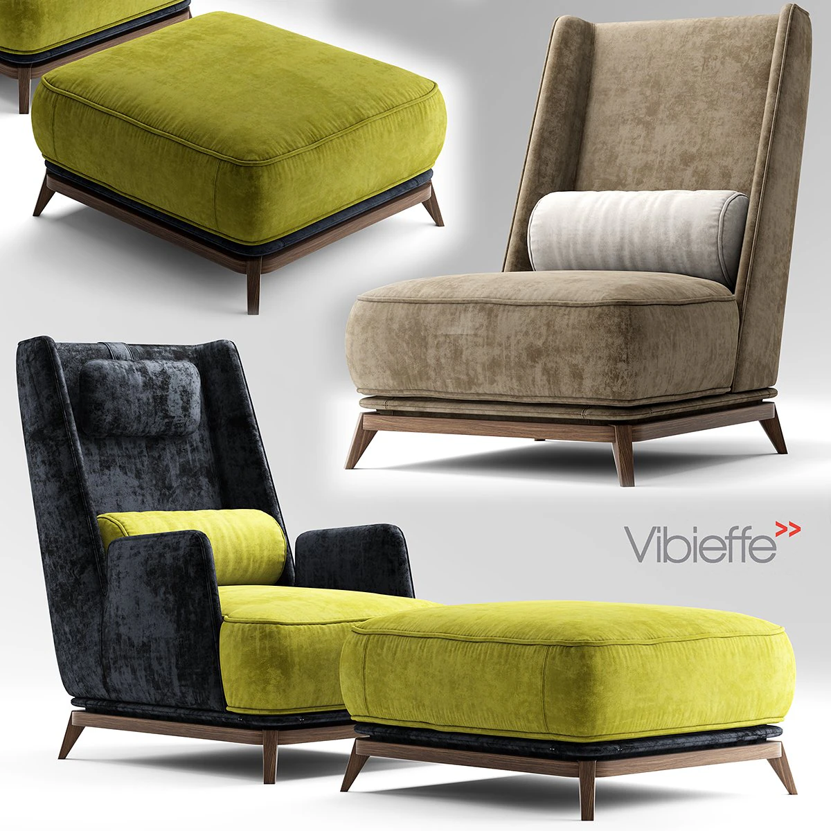 vibieffe opera armchair 3D Model .c4d .max .obj .3ds .fbx .stl .blend