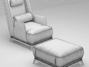 vibieffe opera armchair 3D Model