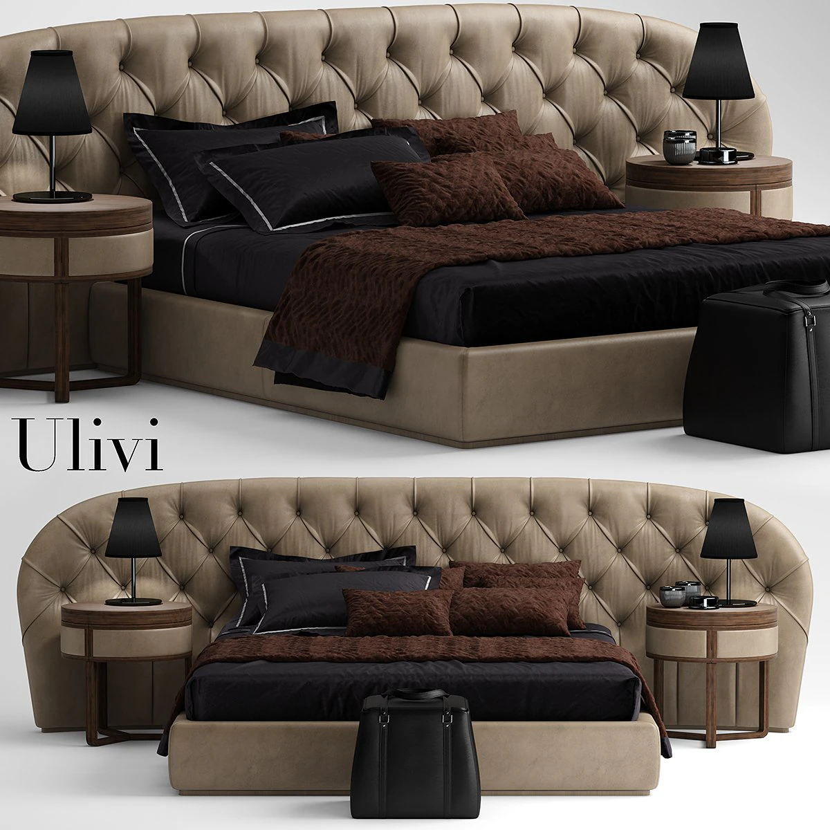 ulivi milady bed 3D Model .c4d .max .obj .3ds .fbx .stl .blend