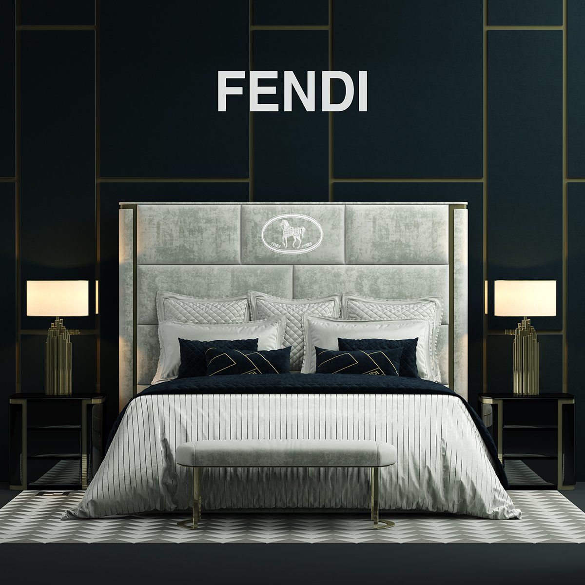 Fendi Montgomery Bed 3d Models In Bedroom 3dexport.