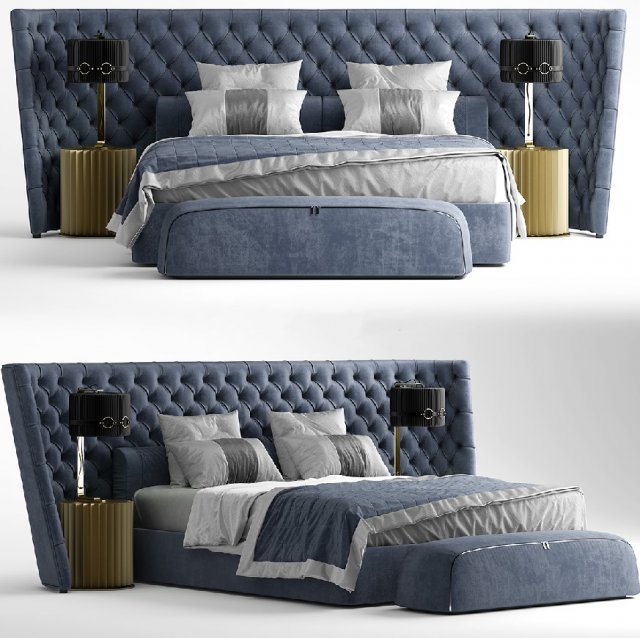 vittoria frigerio medici large bed 3D मॉडल .c4d .max .obj .3ds .fbx .stl .blend 