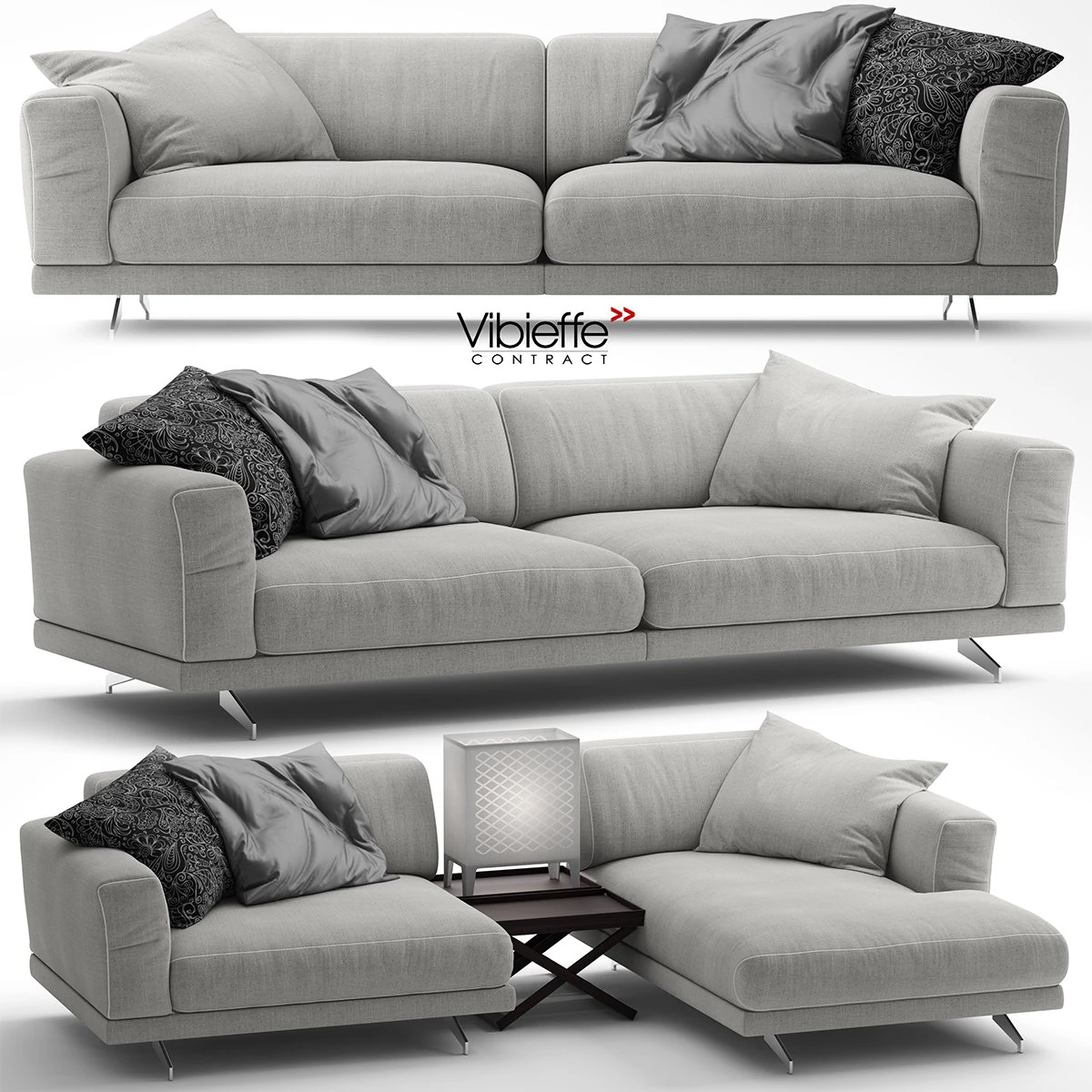 vibieffe 470 fancy sectional sofa 3D Model .c4d .max .obj .3ds .fbx .stl .blend 