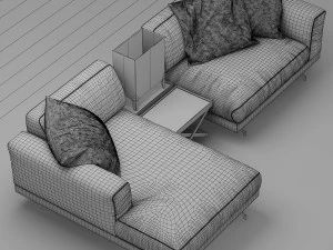 vibieffe 470 fancy sectional sofa 3D Model