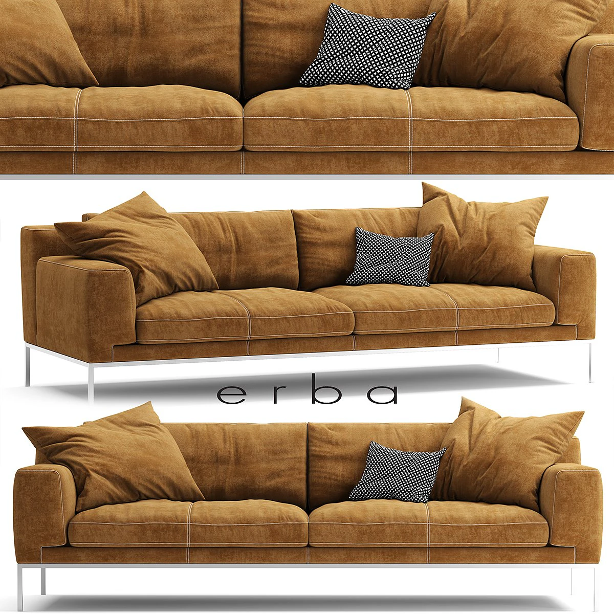 erba italia edizione sectional sofa 3D Model .c4d .max .obj .3ds .fbx .stl .blend