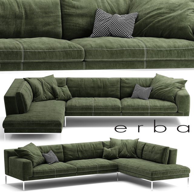 erba italia edizione sectional sofa 3D Модель .c4d .max .obj .3ds .fbx .stl .blend 