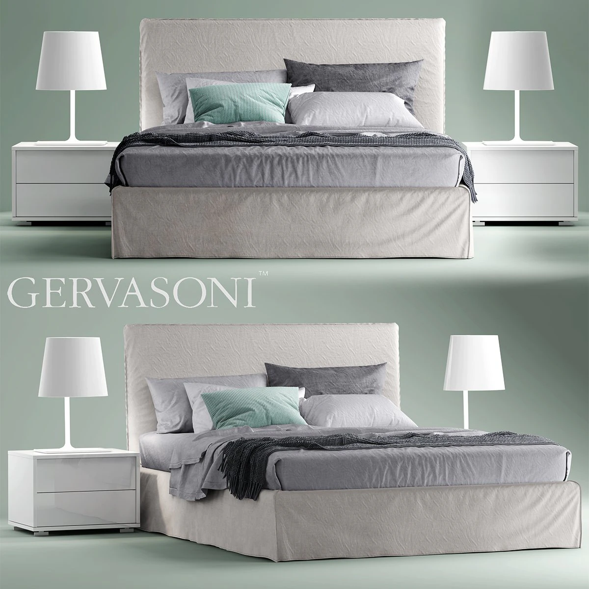 bett gervasoni ghost 80 e 3D Model .c4d .max .obj .3ds .fbx .stl .blend 