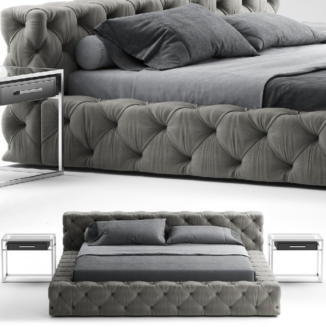 restoration hardware soho bed 3D Модель .c4d .max .obj .3ds .fbx .stl .blend