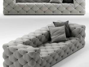 restoration hardware soho tufted 3D Model