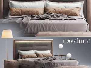 novaluna queen fabric bed 3D Model