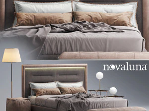 novaluna kraliçe kumaş yatak 3D Model