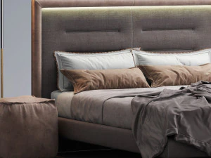 novaluna queen fabric bed 3D Model