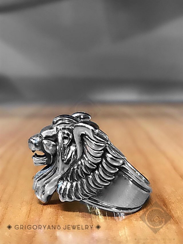 lion ring 3D 프린트 모델 .c4d .max .obj .3ds .fbx .stl .blend 