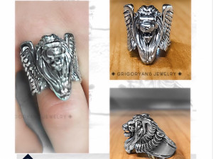 lion ring 3D 프린트 모델