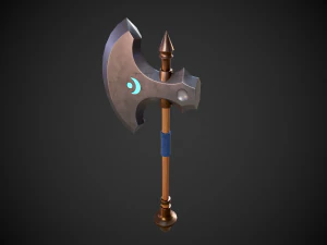 stylized fantasy axe low-poly 3D Model