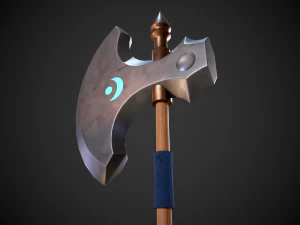 stylized fantasy axe low-poly 3D Model