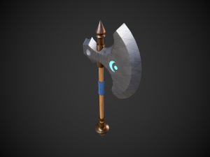 stylized fantasy axe low-poly Modèle 3D
