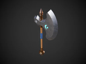 stylized fantasy axe low-poly 3D Model