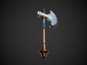 stylized fantasy axe low-poly 3D Model