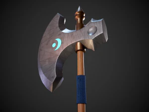 stylized fantasy axe low-poly 3D Model