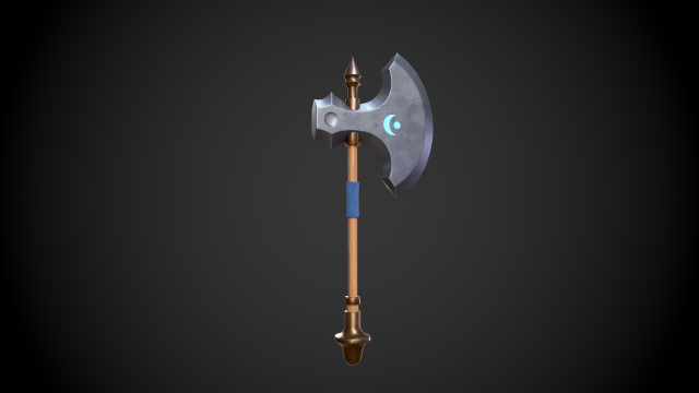 stylized fantasy axe low-poly Modèle 3D .c4d .max .obj .3ds .fbx .stl .blend 
