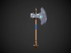 stylized fantasy axe low-poly 3D Model