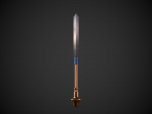 stylized fantasy axe low-poly Modèle 3D