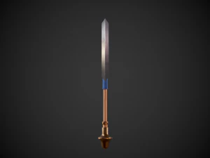 stylized fantasy axe low-poly 3D Model